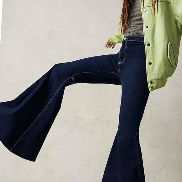 Free People Denim - New Free People Just Float On High Rise Flare Stretch Boho Jeans Size 30